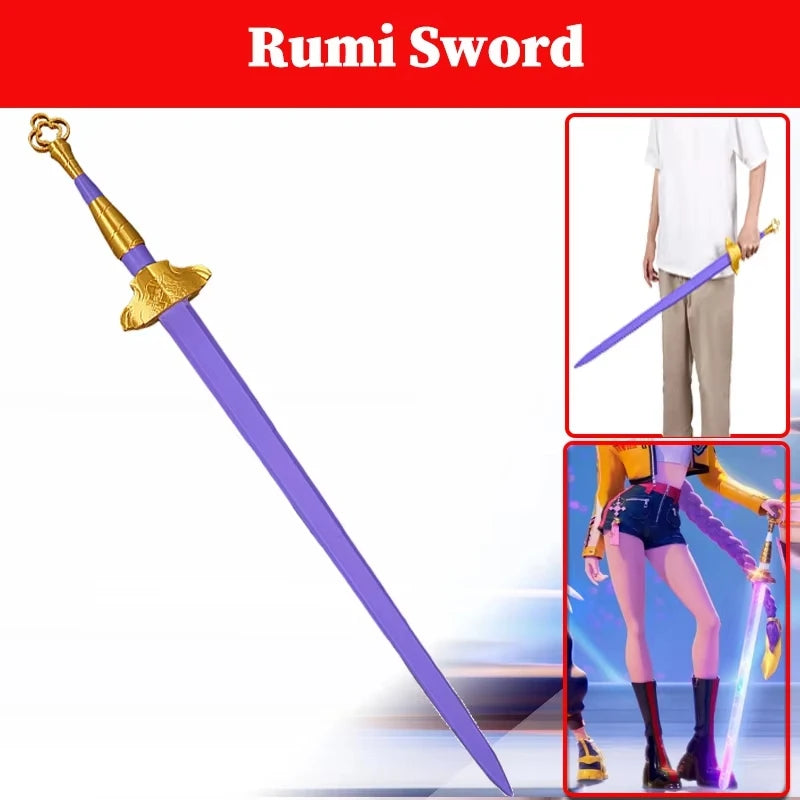 Rumi Sword KPOP Demons Hunter Cosplay Costume Accessories Arms Weaponns Long Knife Purple Sword Halloween Carnival Suit Props
