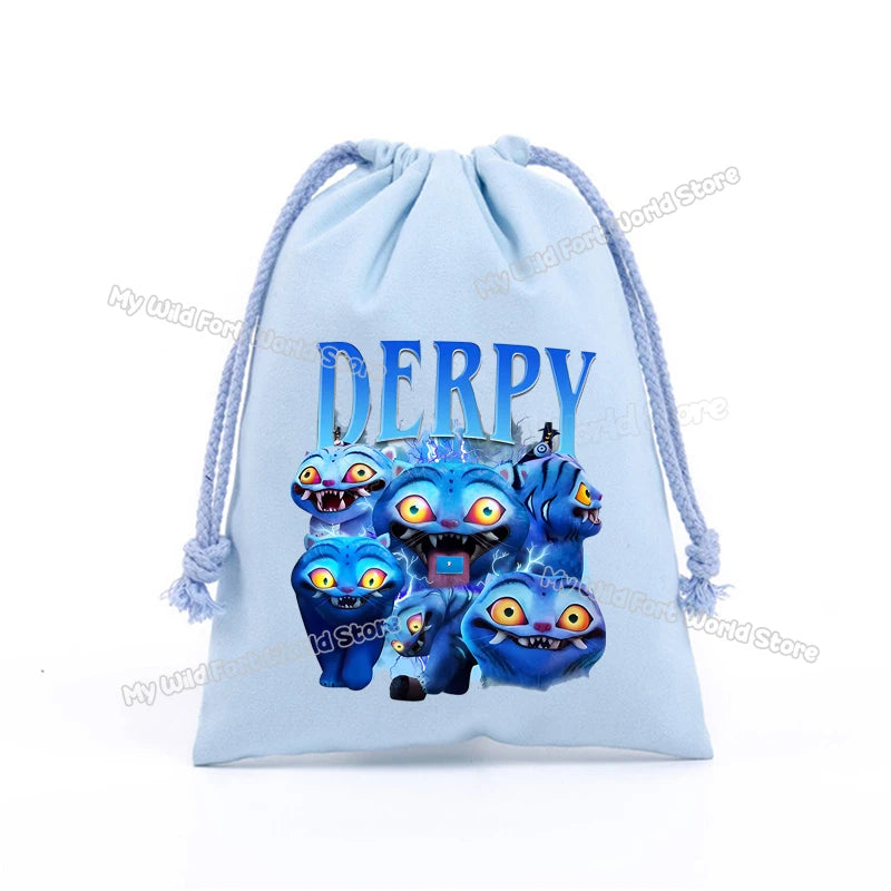 KPop Demon Hunters Storage Drawstring Bag Music Cartoon Party Cookies Candy Package Kids Gift Bags Print Cotton Key Pouch