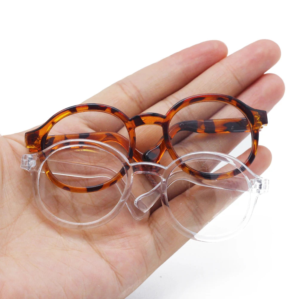 6.5cm Transparent Plastic Glasses for 1/8 1/6 1/3 1/4 BJD for Labubu MSD SD Plush for EXO Doll Sunglasses