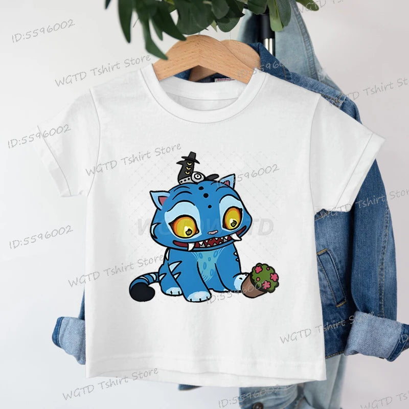Derpy Tiger Kpop Demon Hunters Shirt for Kids 2025 Hot Movie Print Soft Cotton Baby Girl Boy T Shirt Cute Tiger Cartoon Clothes