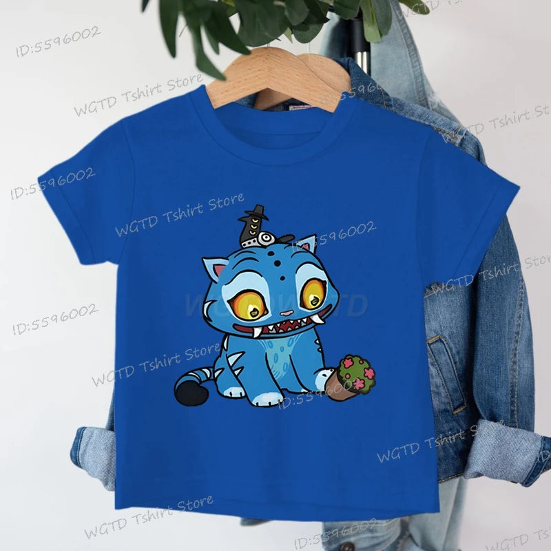 Derpy Tiger Kpop Demon Hunters Shirt for Kids 2025 Hot Movie Print Soft Cotton Baby Girl Boy T Shirt Cute Tiger Cartoon Clothes