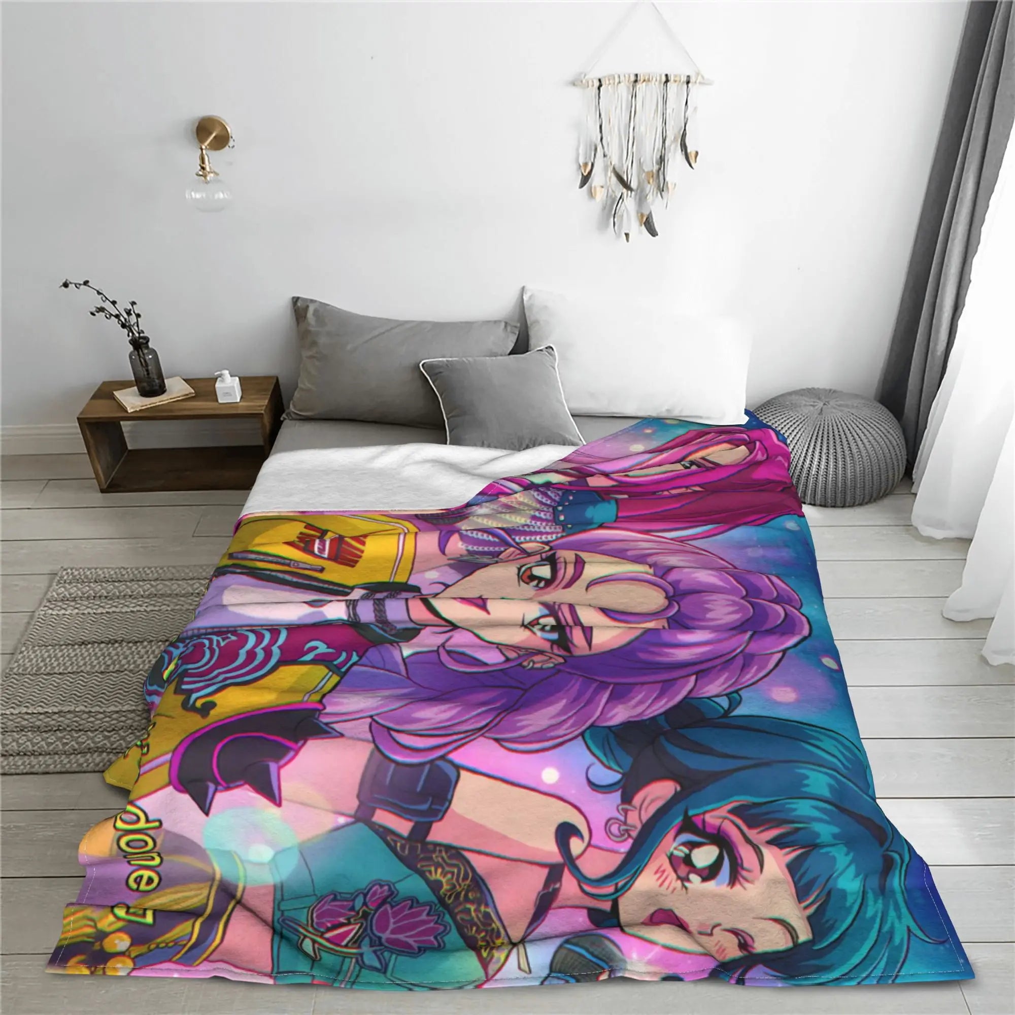 Soft BlanketKids Picnic Kpop Demon Hunters HuntrX  Bedding Throws  Flannel Bedspread For Bedroom Funny Sofa Bed Cover