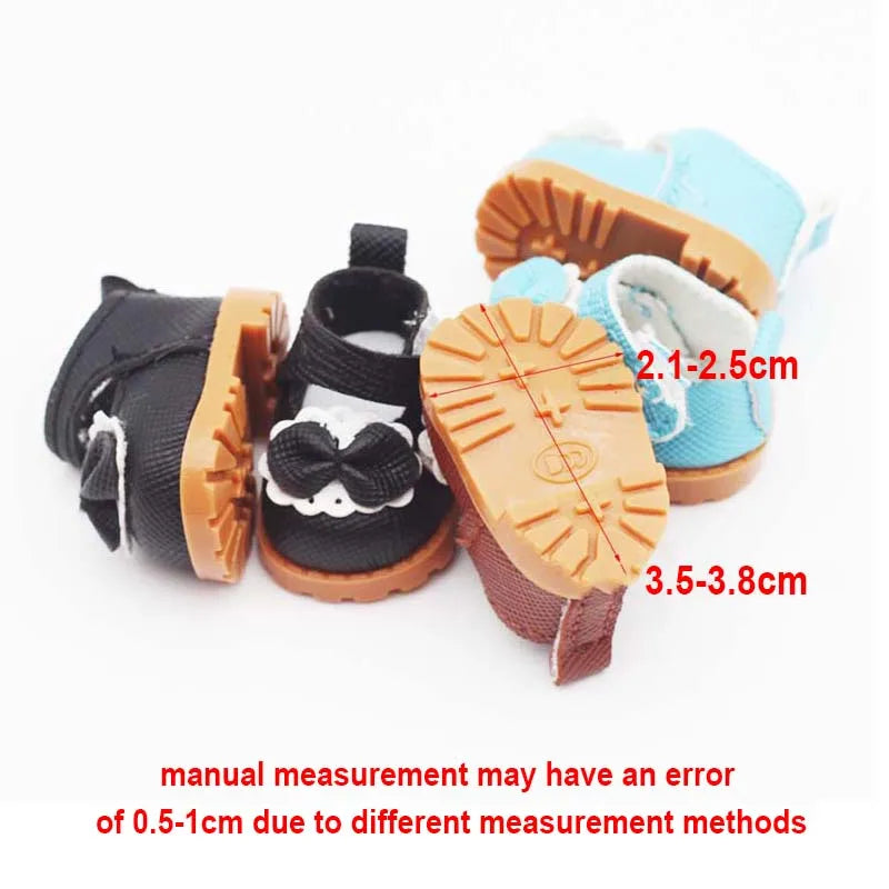 1 pair Multi Colours Labubu Doll Shoes Labubu Bow Shoes for 17cm Labubu Accessories Doll Finger Shoes Doll Leather Shoes
