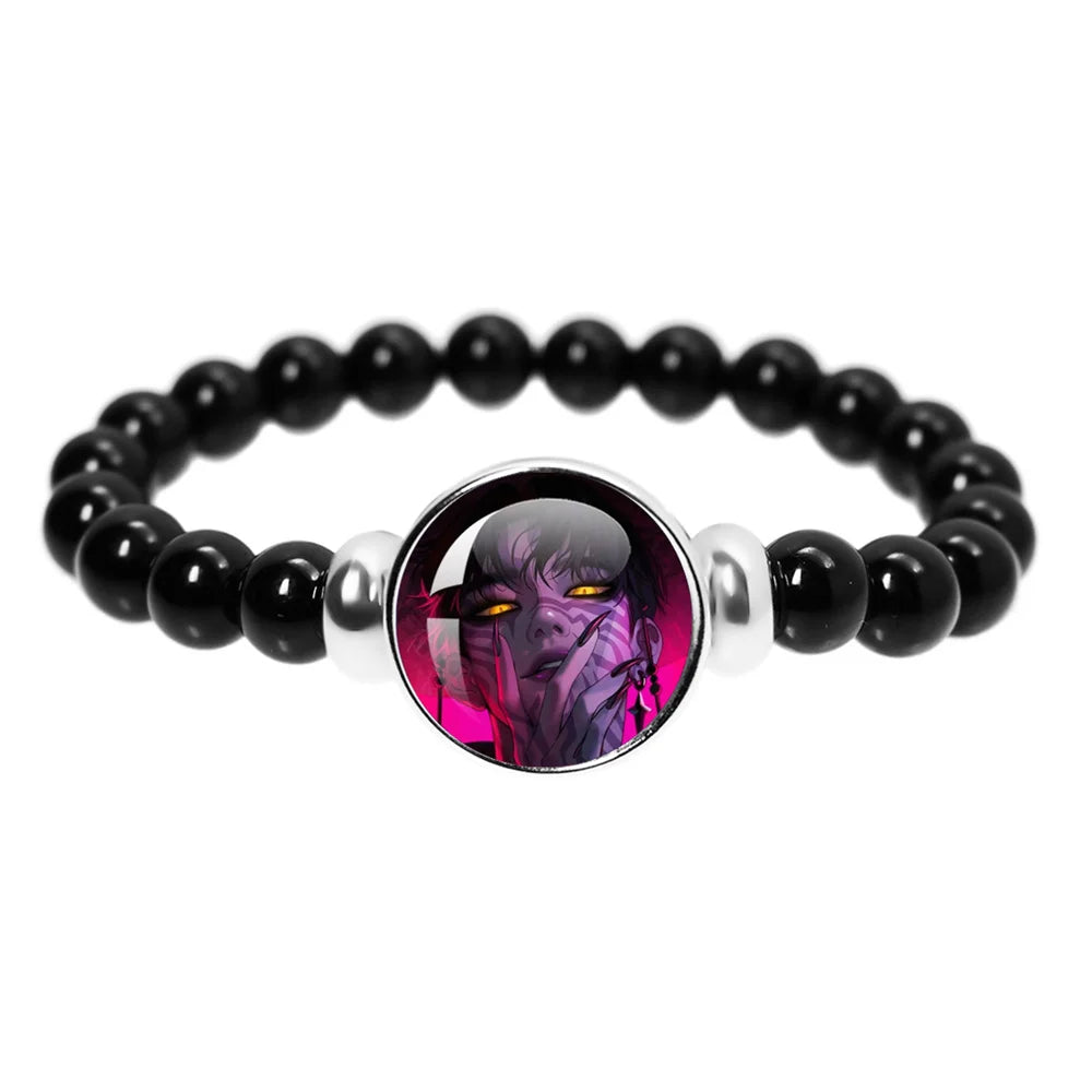 K-Pop Demon Hunters Handmade Glass Bead Bracelet Huntr-x Rumi Zoey Mira Bangles Unisex Jewelry Accessories Fans Gift