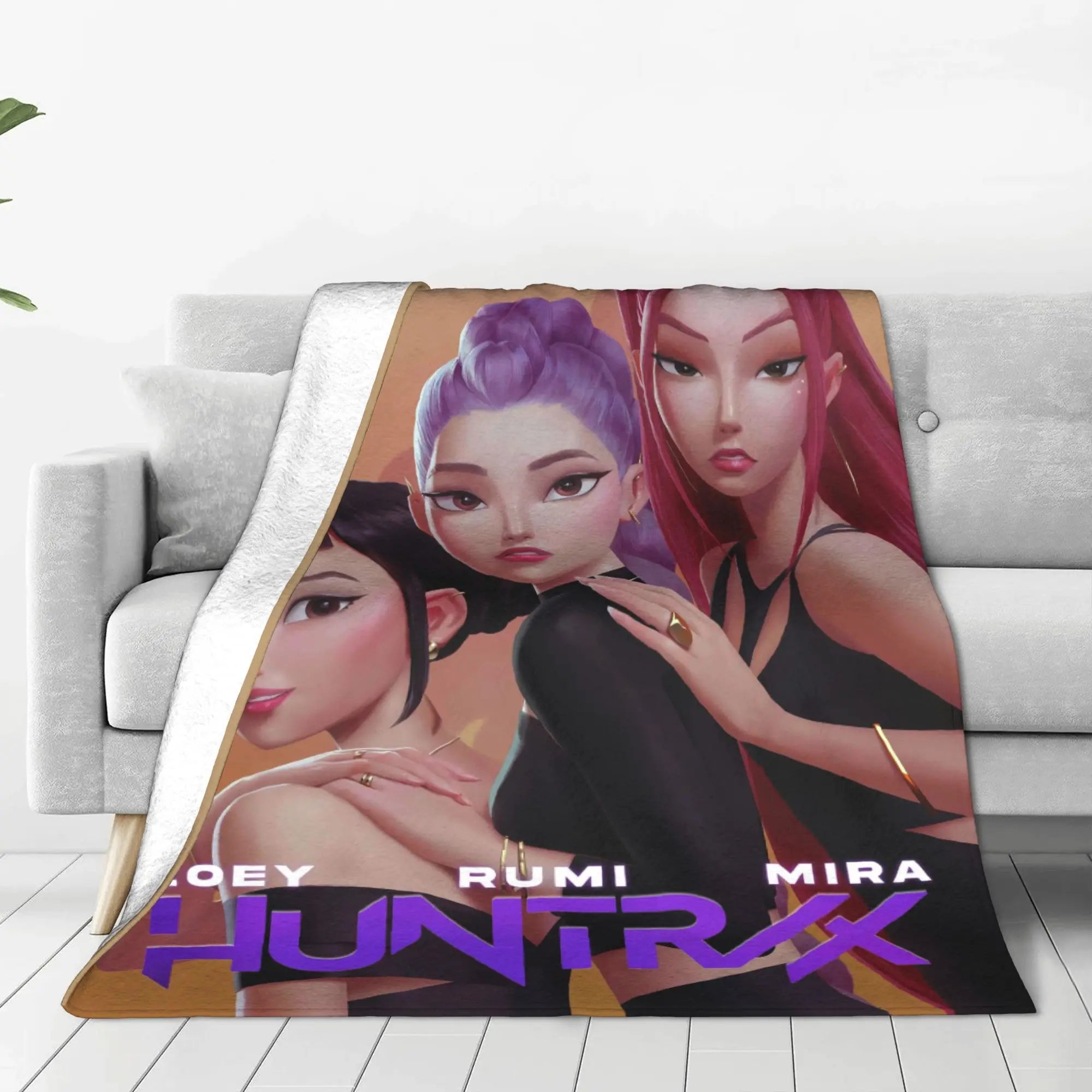 kpop Demon Hunters Huntrix Blankets Quality Soft Warm  Throw Blanket Winter Kids Couch Bed Fluffy Bedspread