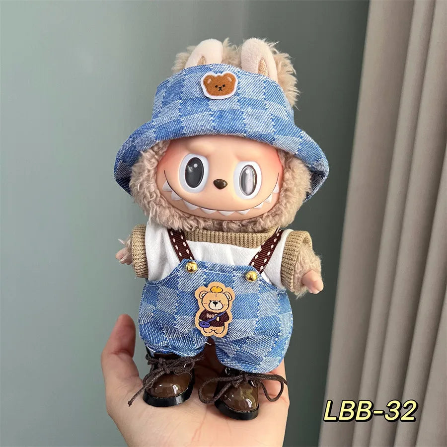 Labubu Doll Clothes Outfit Accessories For 17cm Labubu V2 V1 Doll's Clothing Dress Up DIY Toys Labubu Vintage Clothes Accessory
