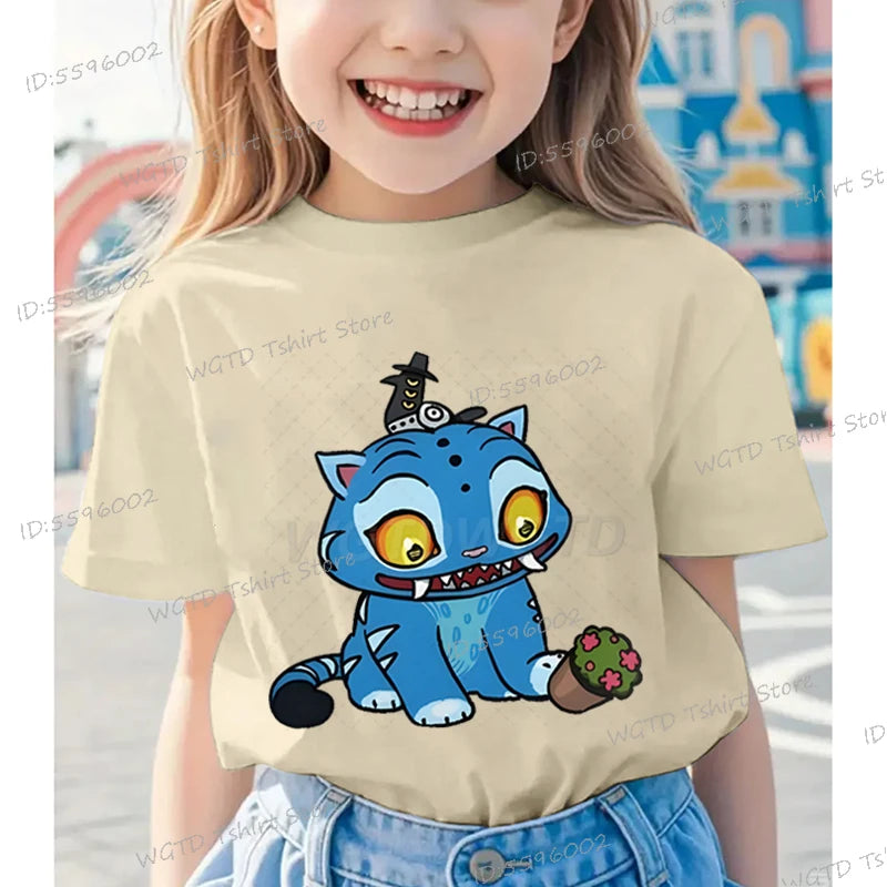Derpy Tiger Kpop Demon Hunters Shirt for Kids 2025 Hot Movie Print Soft Cotton Baby Girl Boy T Shirt Cute Tiger Cartoon Clothes