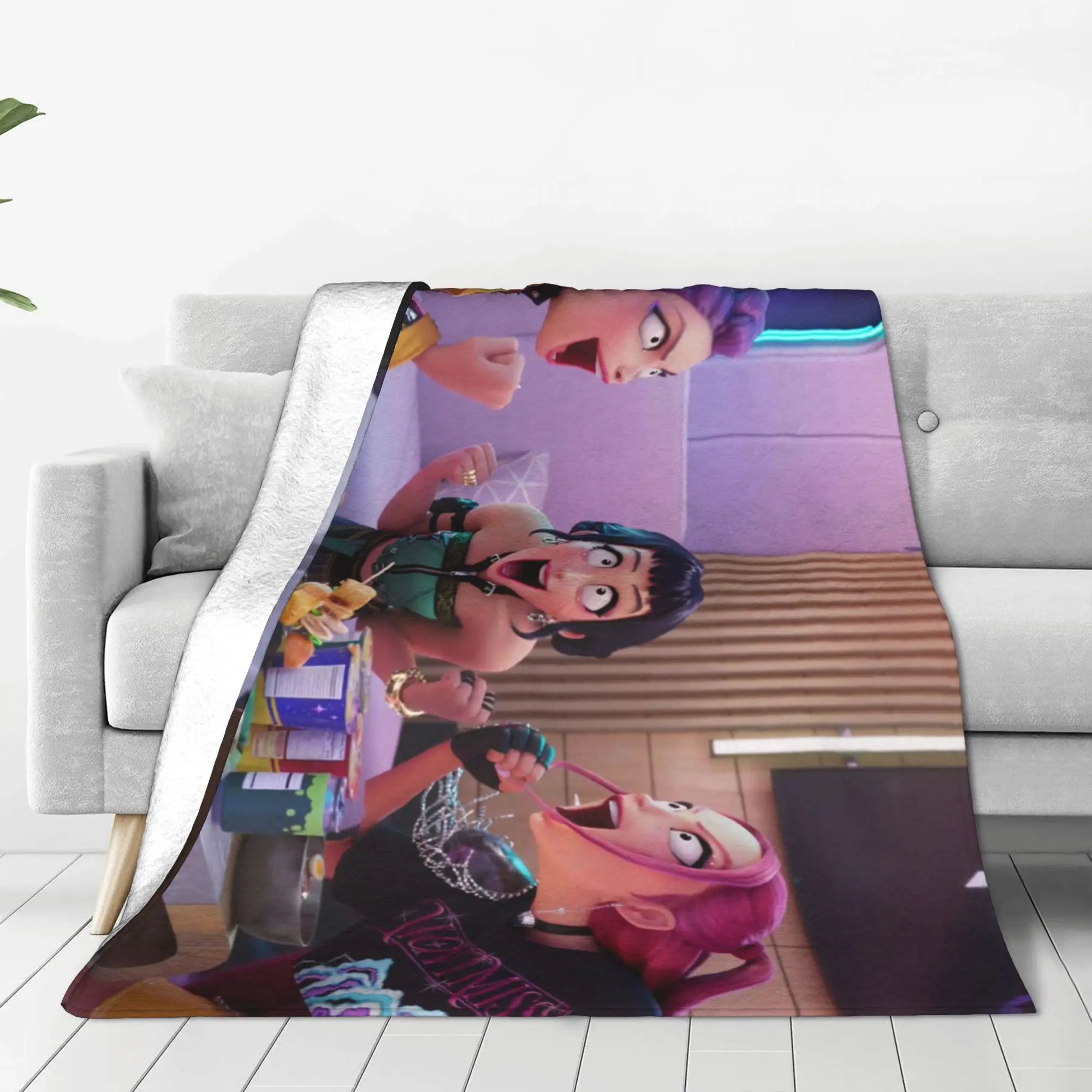 Soft BlanketKids Picnic Kpop Demon Hunters HuntrX  Bedding Throws  Flannel Bedspread For Bedroom Funny Sofa Bed Cover