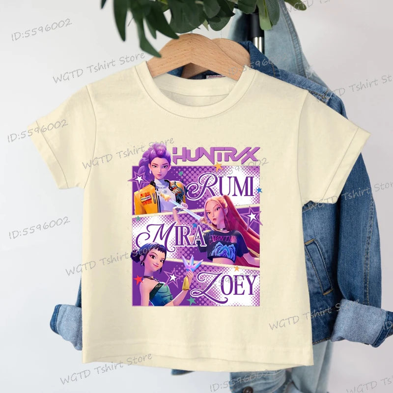 Children's Clothing KPop Demon Hunters Fans Gifts Kids Clothes Fashion Casual Tops 2025 Hot Movie Soft Cotton Baby Girls T Shirt