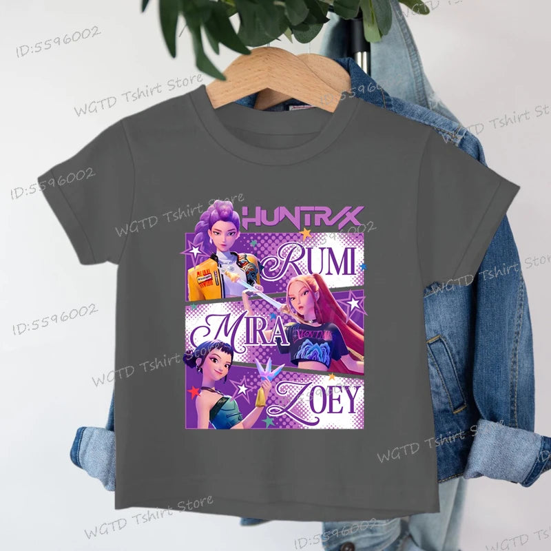 Children's Clothing KPop Demon Hunters Fans Gifts Kids Clothes Fashion Casual Tops 2025 Hot Movie Soft Cotton Baby Girls T Shirt