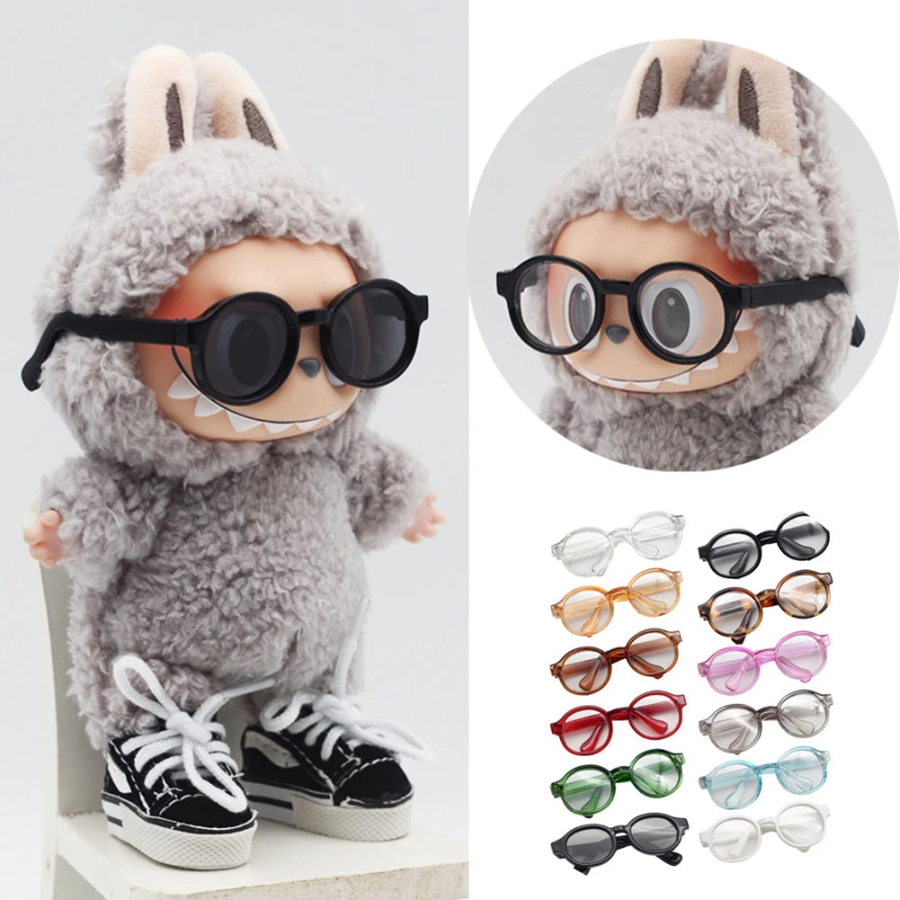 6.5cm Transparent Plastic Glasses for 1/8 1/6 1/3 1/4 BJD for Labubu MSD SD Plush for EXO Doll Sunglasses
