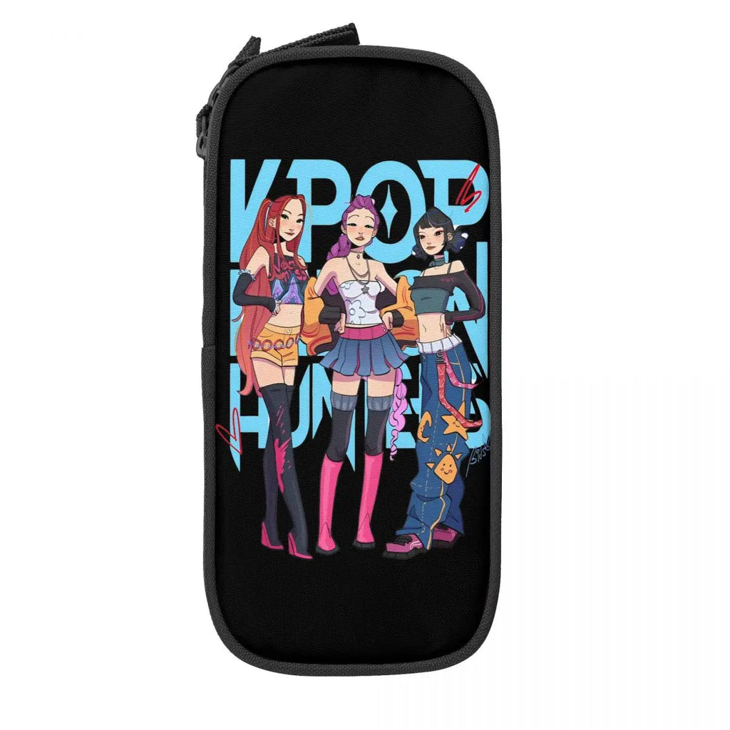 Huntrix Saja Boys Pencil Case Creative Huntrix - Kpop Demon Hunters Pen Bag Girl Boy Large Storage Office Cosmetic Pencilcases