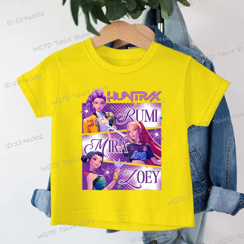 Children's Clothing KPop Demon Hunters Fans Gifts Kids Clothes Fashion Casual Tops 2025 Hot Movie Soft Cotton Baby Girls T Shirt