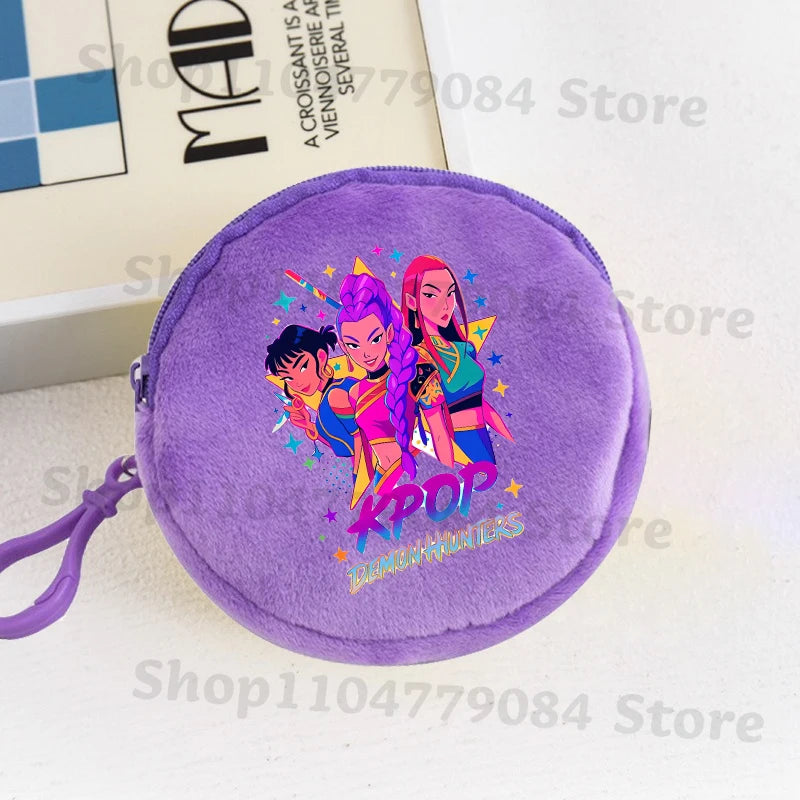 K-pop Demon Hunters Coin Purse Children Anime Cartoon Cute Money Bags Boys Girls Key Card Storage Mini Pouch Clutch Portable Bag
