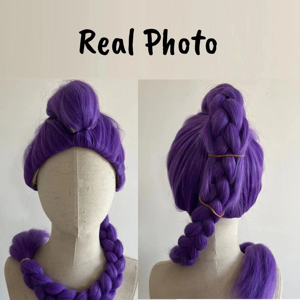 KPOP Demon Hunters Rumi Purple Cosplay Wig Halloween Party Roleplay Wig Heat Resistant Synthetic Wig for Daily