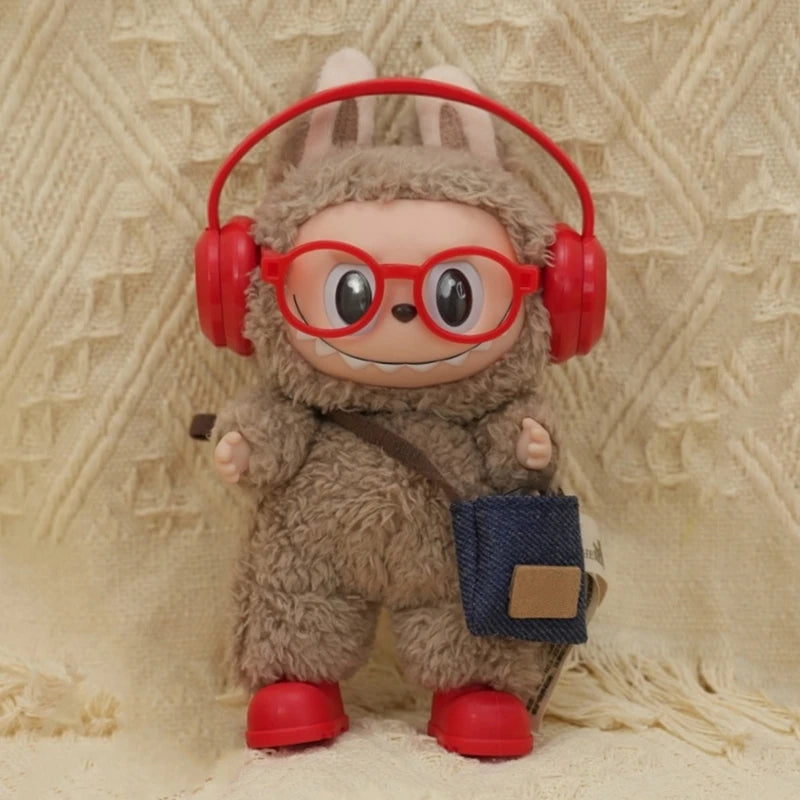 DIY accessories for labubu V1 V2 shoes without lenses glasses stylish plastic headphone set plush doll decoration birthday gift