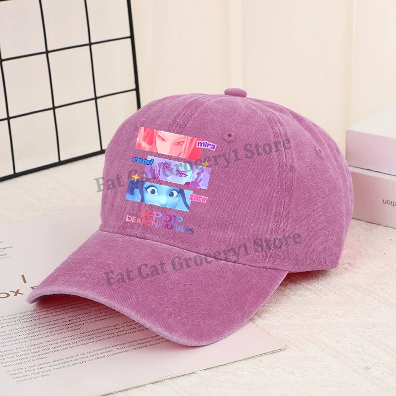 Kpop Demon Hunter Baseball Cap Women Anime Rumi Mira Zoey Sun Hat Adult New Outdoor Sport Sunbonnet Fashion Retro Headgear Gift