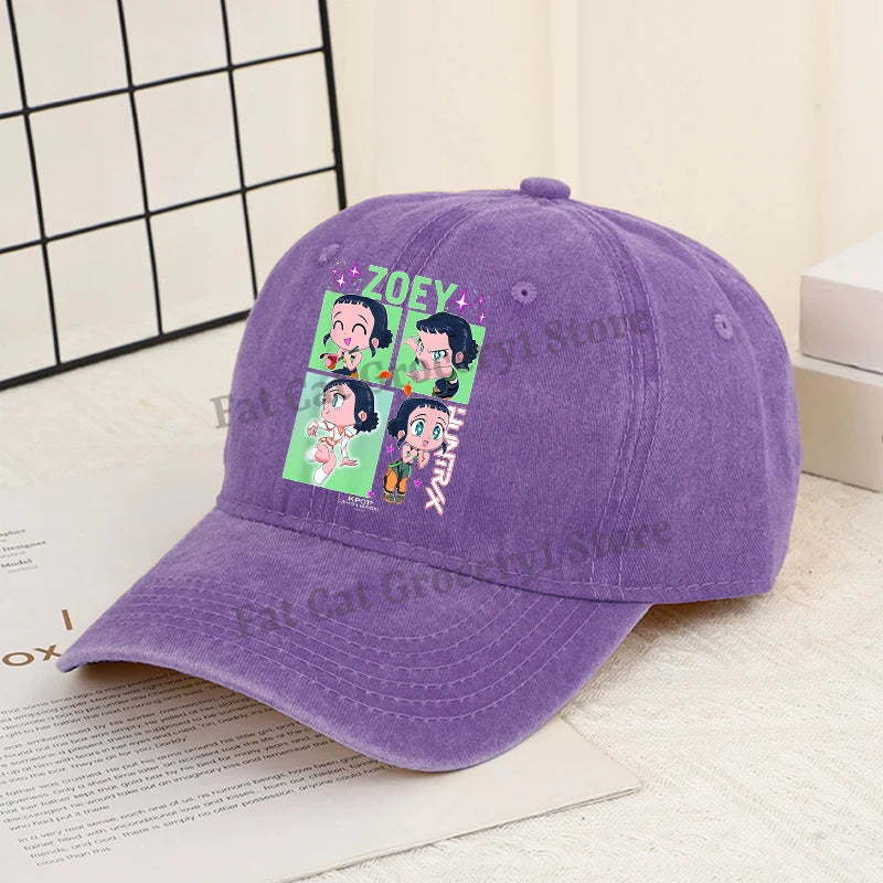 Kpop Demon Hunter Baseball Cap Women Anime Rumi Mira Zoey Sun Hat Adult New Outdoor Sport Sunbonnet Fashion Retro Headgear Gift