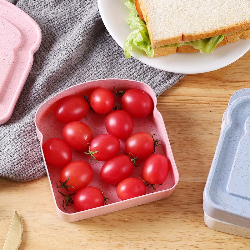 K-pop Demon Hunters Toast Fruit Lunch Box with Lid Anime Pink Food Bread Sandwich Box Kitchen Outdoor Picnic Portable Bento Box