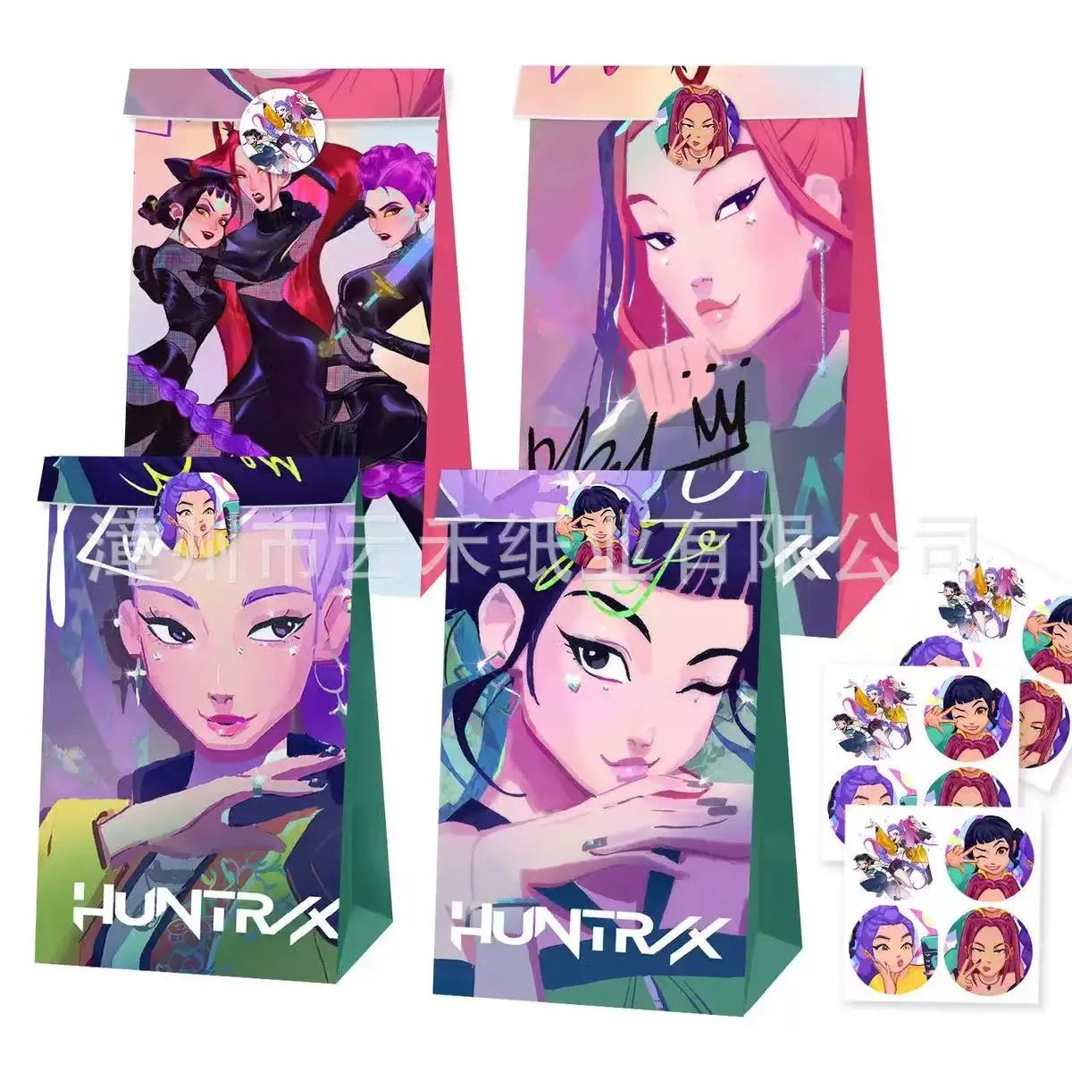 Kpop Demon Hunters Candy Paper Bag Anime Paper Gift Bag Kraft Paper Production Cartoon Handbag Kids Birthday Gift Wrapping Pouch