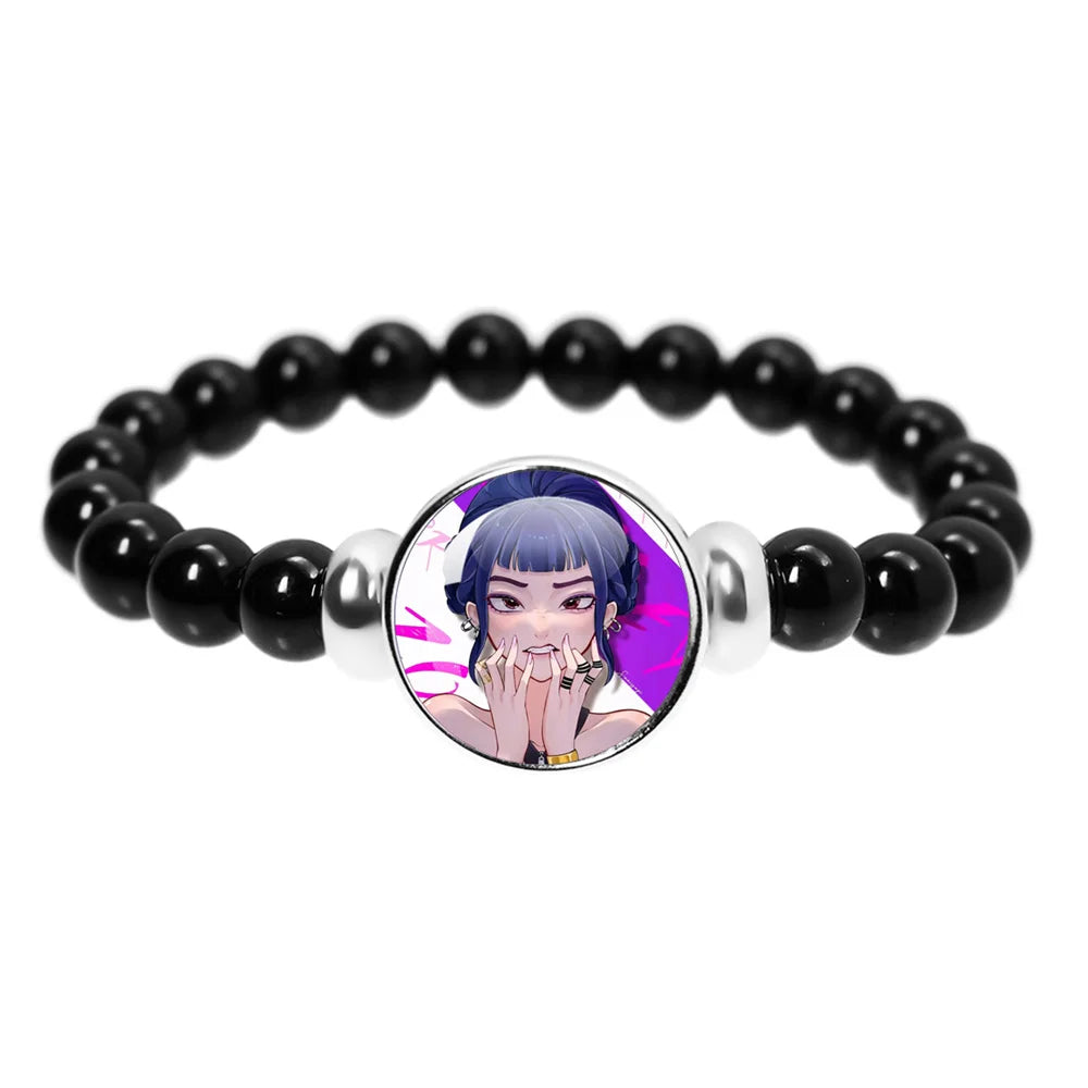 K-Pop Demon Hunters Handmade Glass Bead Bracelet Huntr-x Rumi Zoey Mira Bangles Unisex Jewelry Accessories Fans Gift
