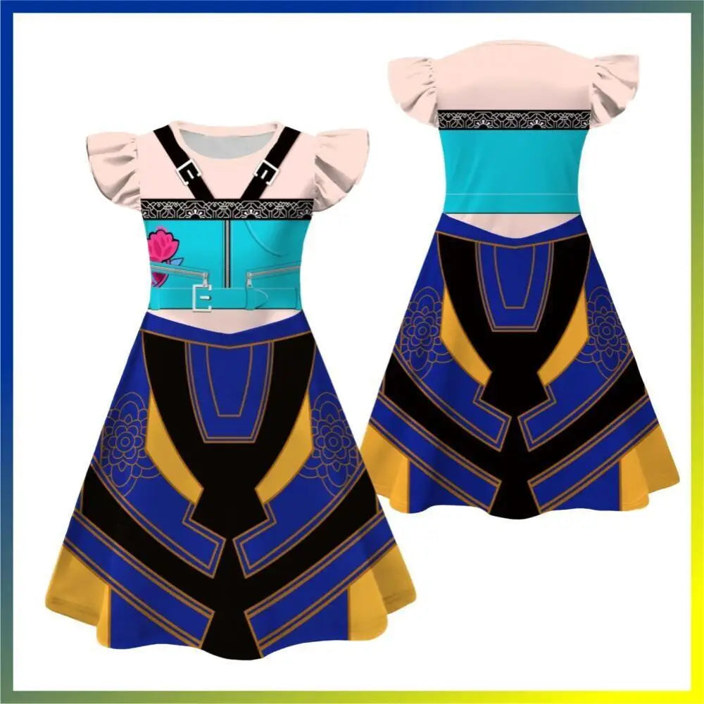 Children Zoey Mira Rumi Demon Hunters Cosplay Costume for Girl Halloween Movie K-Pop Group Idol Role Play Flying Sleeve Dress