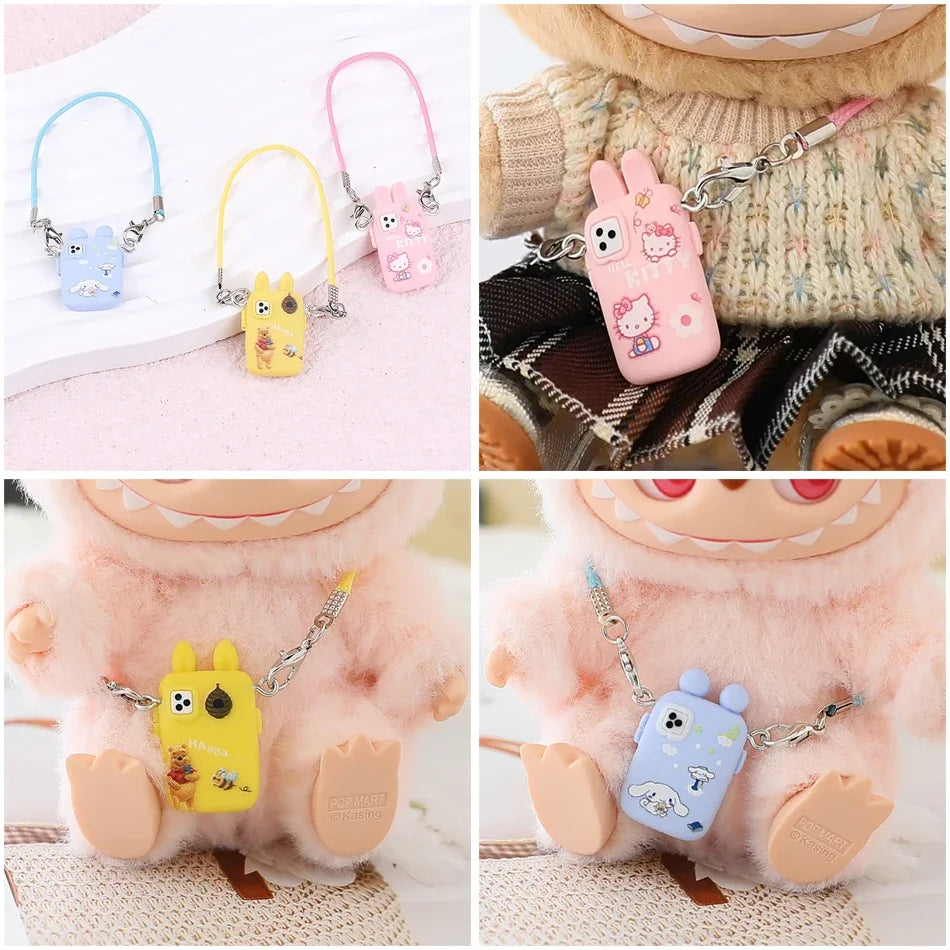 For Labubu Accessories For Crybaby Accessories Cartoon style camera phone Bag Plush Doll Accessories Pendant Fan Birthday Gift