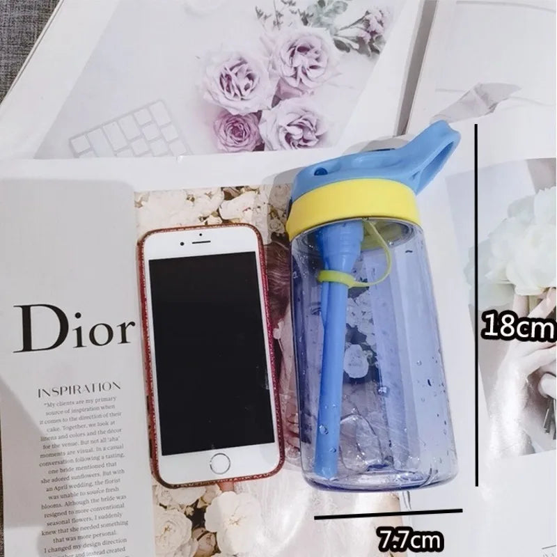 Kpop Demon Hunter Water Bottle with Straw Kids Anime Rumi Mira Zoey Hydros Flasks Children 500ml Summer Outdoor Sport Mug Gift