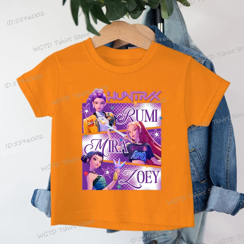 Children's Clothing KPop Demon Hunters Fans Gifts Kids Clothes Fashion Casual Tops 2025 Hot Movie Soft Cotton Baby Girls T Shirt