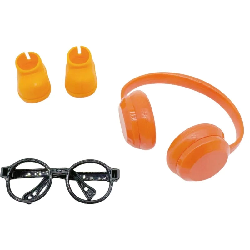 DIY accessories for labubu V1 V2 shoes without lenses glasses stylish plastic headphone set plush doll decoration birthday gift