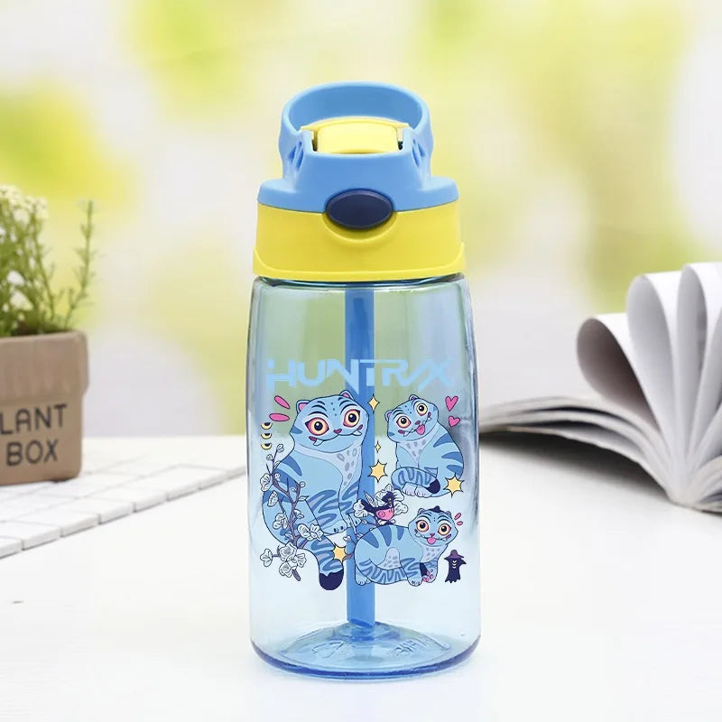 Kpop Demon Hunter Water Bottle with Straw Kids Anime Rumi Mira Zoey Hydros Flasks Children 500ml Summer Outdoor Sport Mug Gift