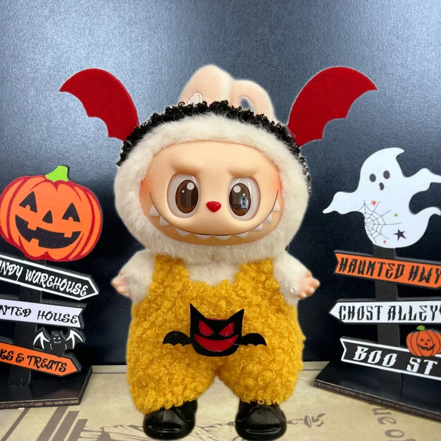 Doll Clothes For 15-17CM Labubu Clothing Merry Christmas Hat Scarf Elk Snowman Set Mini Plush Doll Accessory New Year Dress Gift