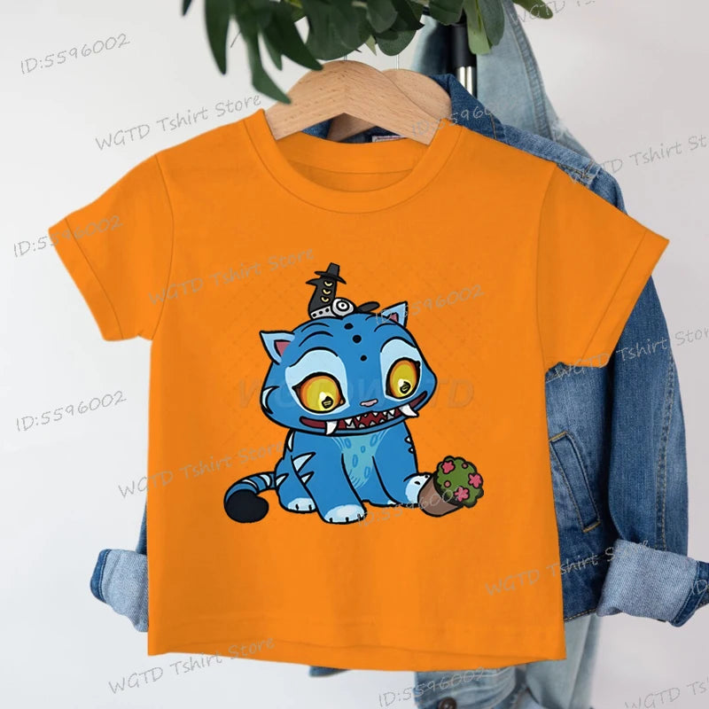 Derpy Tiger Kpop Demon Hunters Shirt for Kids 2025 Hot Movie Print Soft Cotton Baby Girl Boy T Shirt Cute Tiger Cartoon Clothes