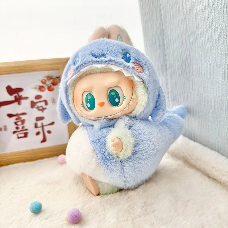 Cute Cartoon Green Dinosaur Outfit for Labubu Plush Clothes Fashion Shark Macaron Korea Style Clothes for Labbubu Accessories