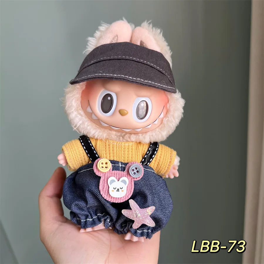 Doll Clothes For 15-17CM I II III Labubu Outfits Mini Plush Cotton Idol Doll Universal Clothing Sitting Party Accessories Gifts