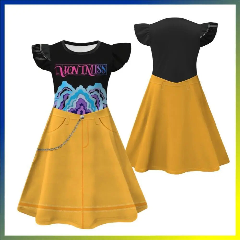 Children Zoey Mira Rumi Demon Hunters Cosplay Costume for Girl Halloween Movie K-Pop Group Idol Role Play Flying Sleeve Dress