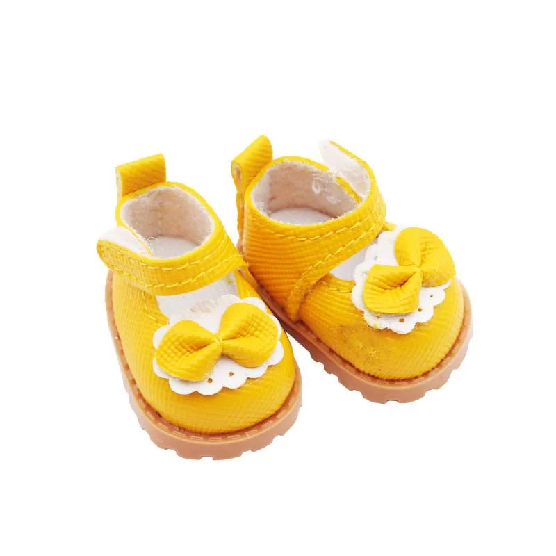 1 pair Multi Colours Labubu Doll Shoes Labubu Bow Shoes for 17cm Labubu Accessories Doll Finger Shoes Doll Leather Shoes