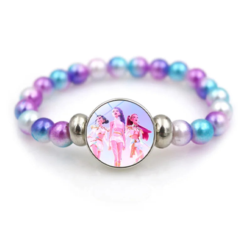 Kpop Demon Hunters Necklace Movie Anime Glass Heart Pendant Women Charms Accessories Creative Cosplay Girl Birthday Gift Jewelry