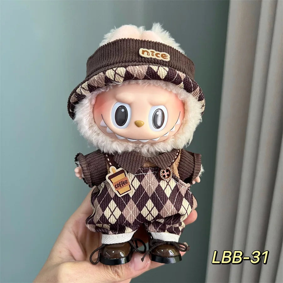Labubu Doll Clothes Outfit Accessories For 17cm Labubu V2 V1 Doll's Clothing Dress Up DIY Toys Labubu Vintage Clothes Accessory