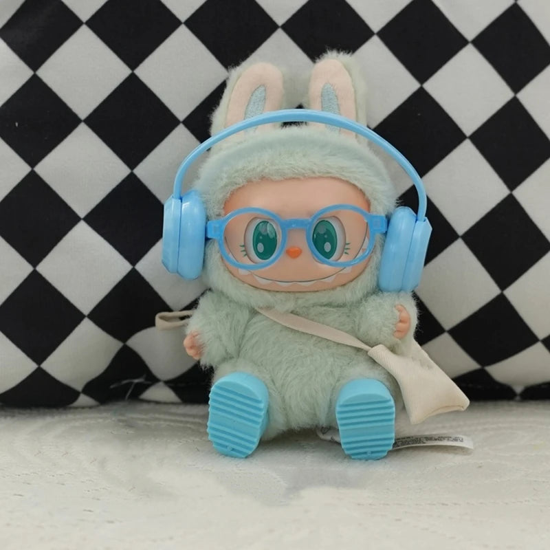 DIY accessories for labubu V1 V2 shoes without lenses glasses stylish plastic headphone set plush doll decoration birthday gift