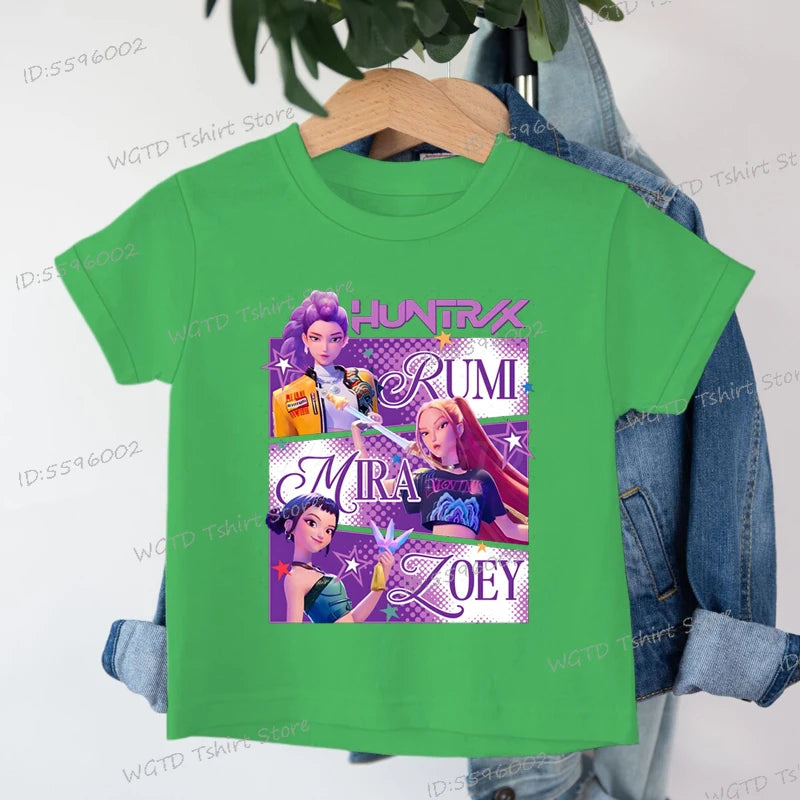 Children's Clothing KPop Demon Hunters Fans Gifts Kids Clothes Fashion Casual Tops 2025 Hot Movie Soft Cotton Baby Girls T Shirt