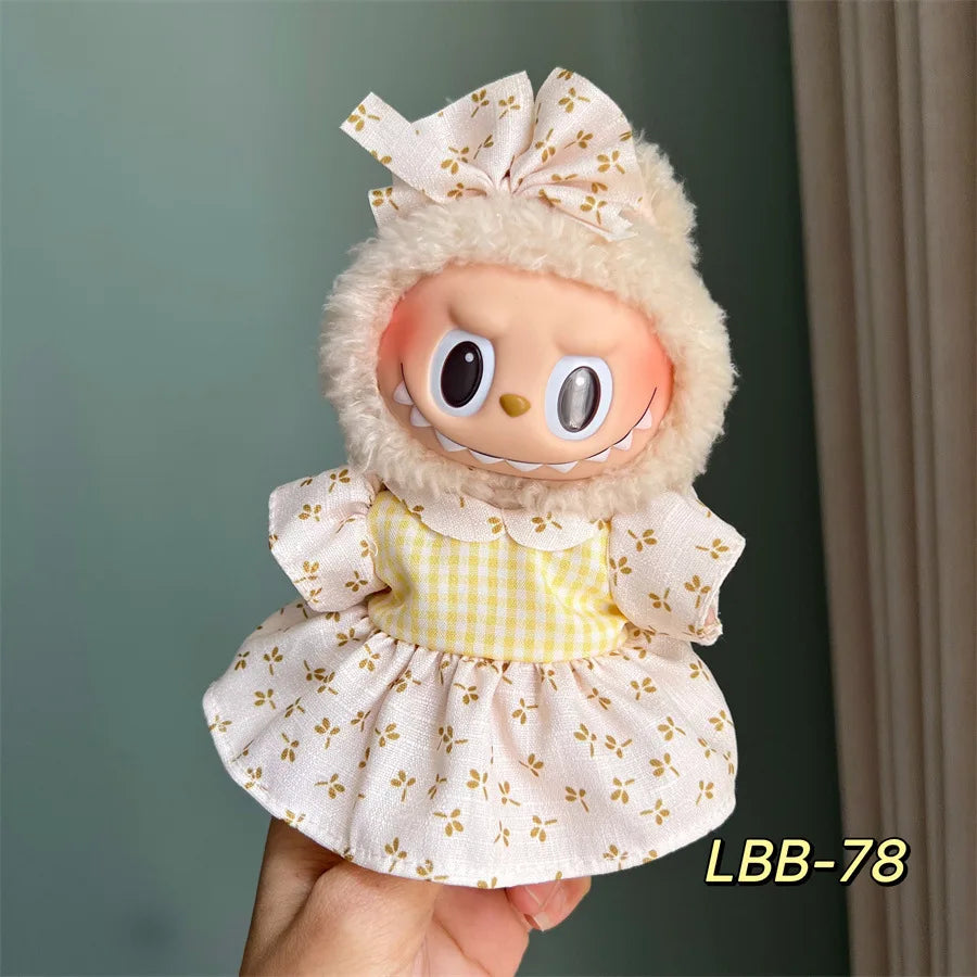 Doll Clothes For 15-17CM I II III Labubu Outfits Mini Plush Cotton Idol Doll Universal Clothing Sitting Party Accessories Gifts