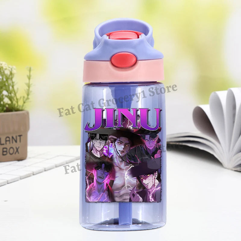 Kpop Demon Hunter Water Bottle with Straw Kids Anime Rumi Mira Zoey Hydros Flasks Children 500ml Summer Outdoor Sport Mug Gift