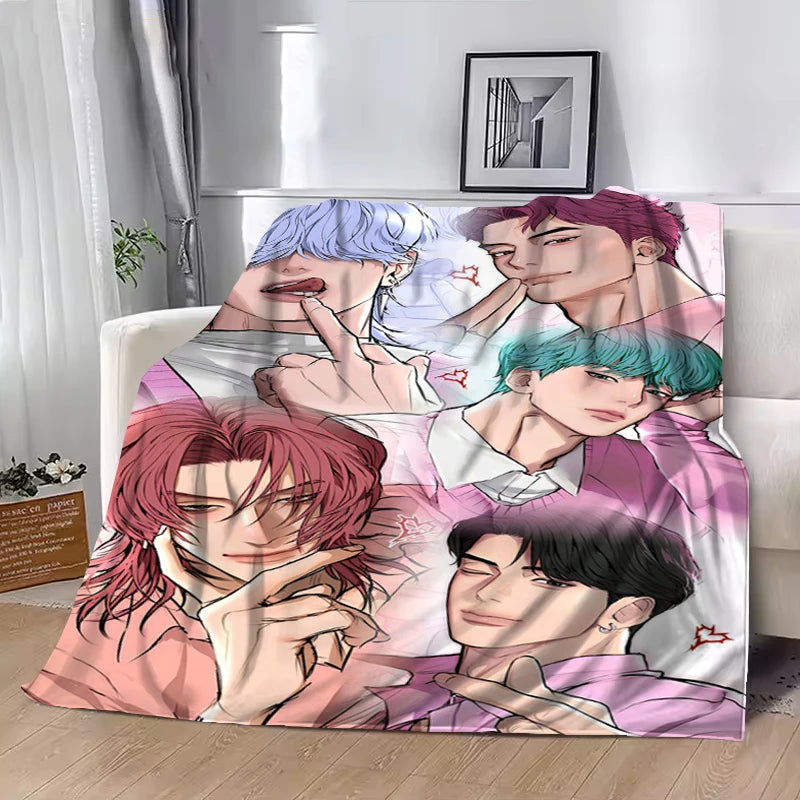 Hot Kpop Demon Hunters Huntrix Saja Boys Throw Blanket King Lid Office Soft Plaid With Print Luxury Designer Bedding Downy Knee