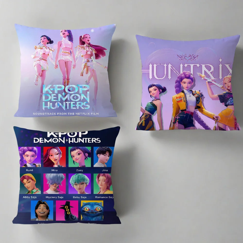 cushion Demon KPop Hunters cover Home Sofa living Room Office Coffee Shop Car Pillow Case