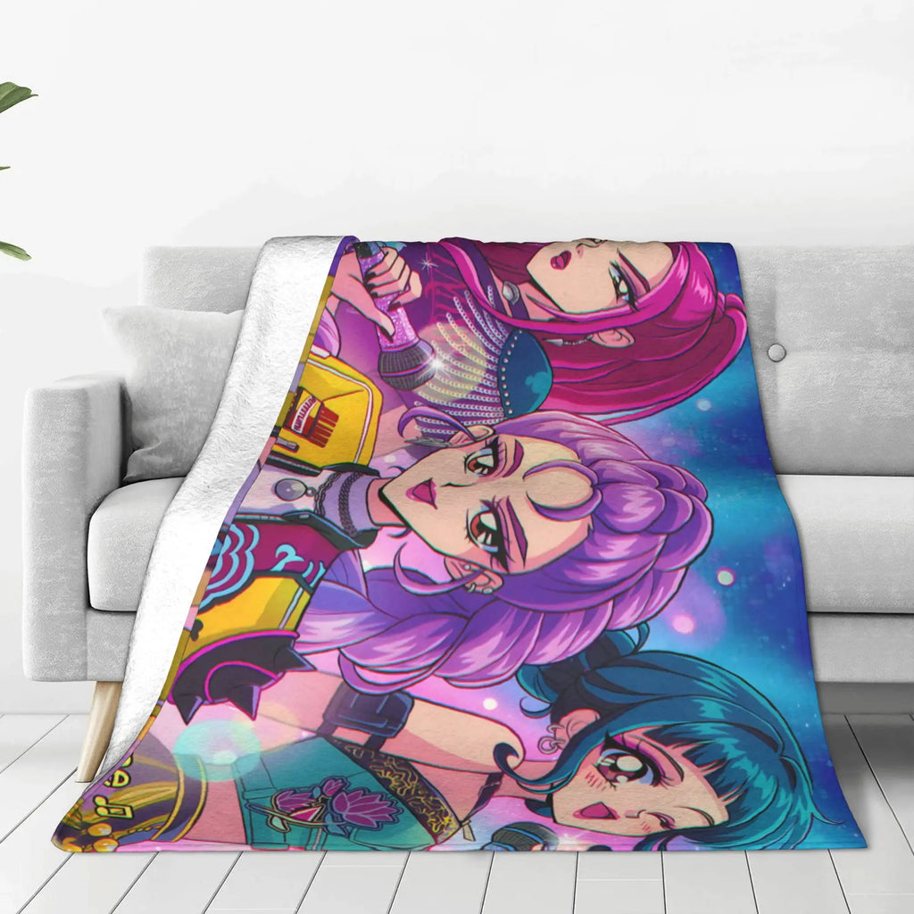 kpop Demon Hunters Huntrix Blankets Quality Soft Warm  Throw Blanket Winter Kids Couch Bed Fluffy Bedspread