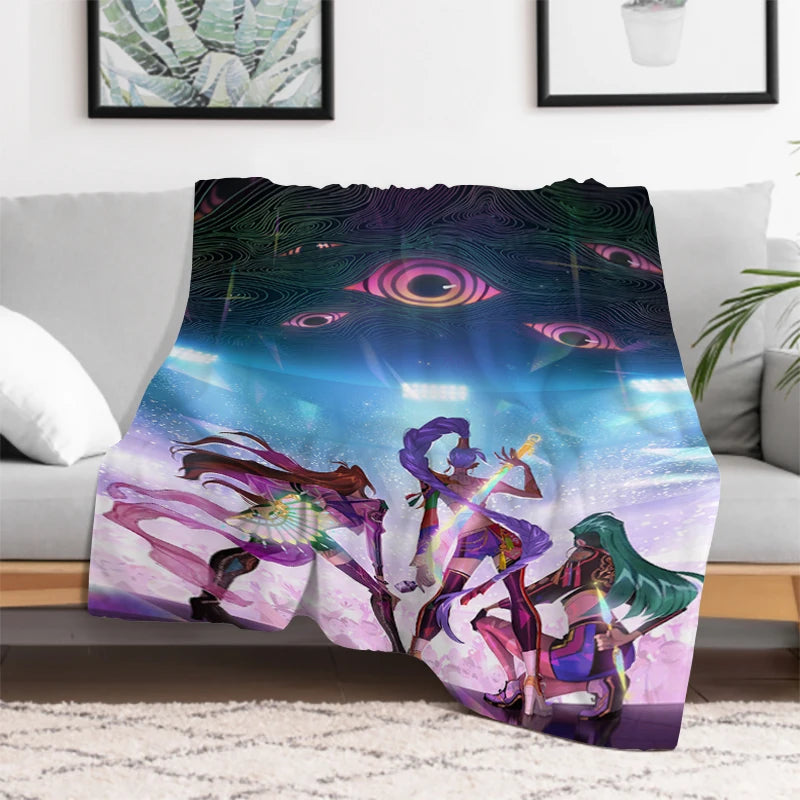Anime K-Pop Demon Hunters Cute Blanket Girl Gift Soft Plush Blanket,Flannel Throw Blanket for Living Room Bedroom Bed Sofa