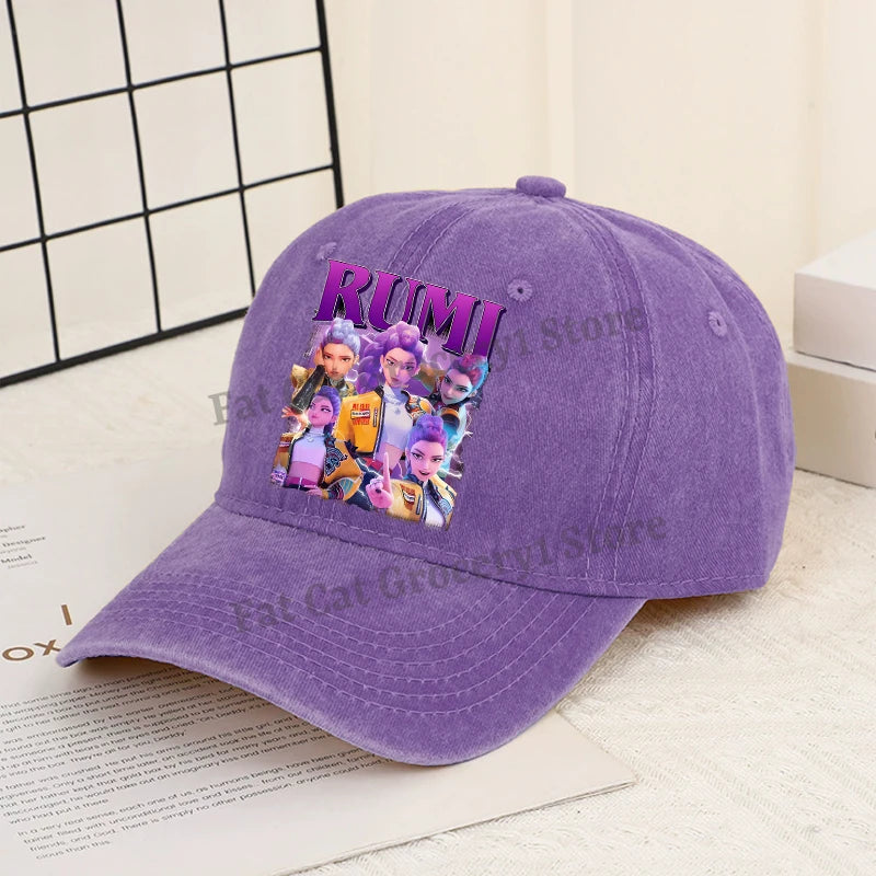 Kpop Demon Hunter Baseball Cap Women Anime Rumi Mira Zoey Sun Hat Adult New Outdoor Sport Sunbonnet Fashion Retro Headgear Gift